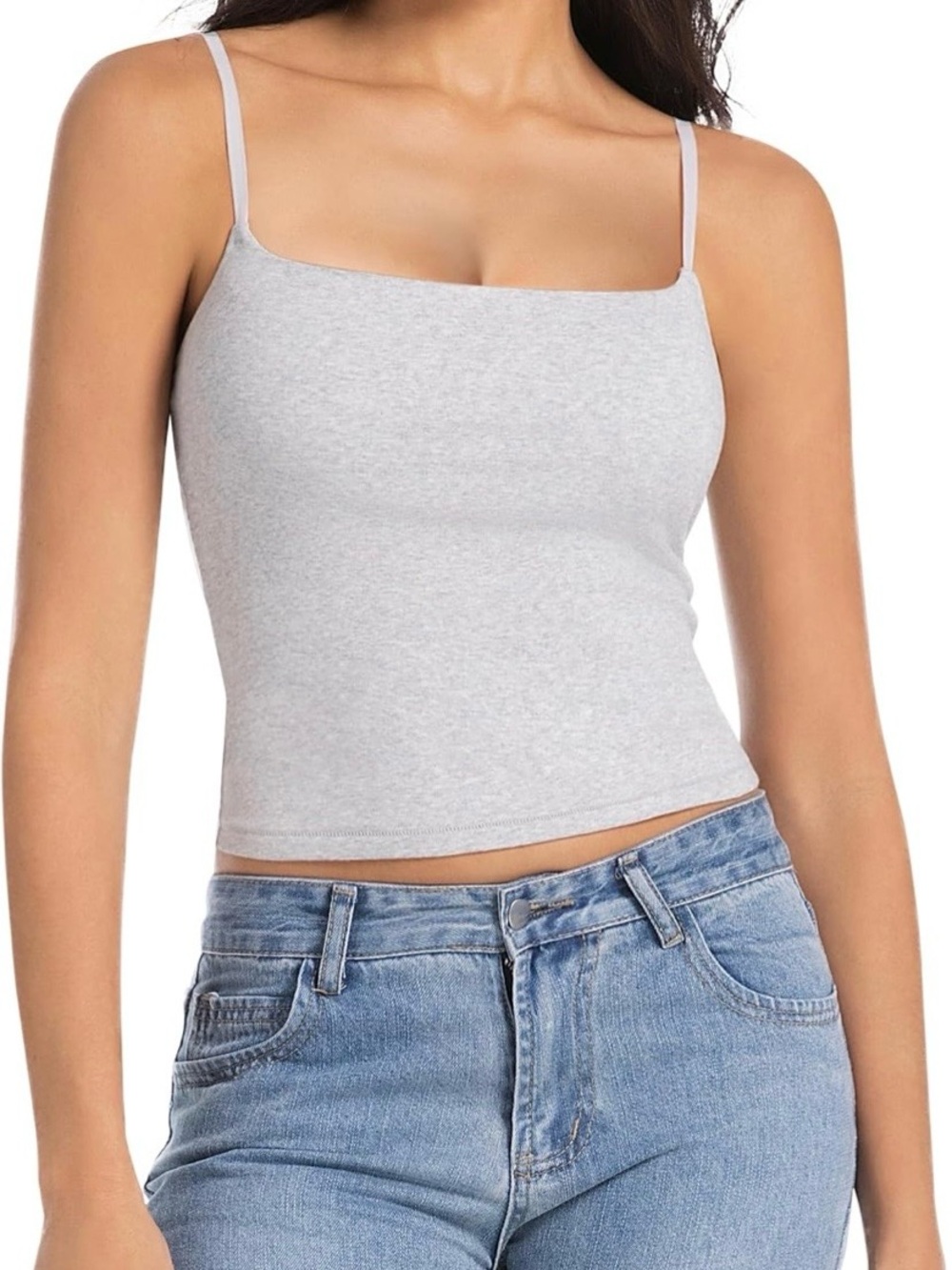 🆕 ABONLEN Women’s Camisole Gray Spaghetti Strap Tank Top BRAND NEW ✨